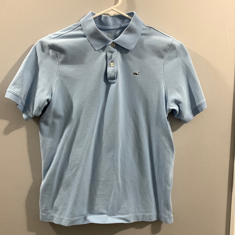 Vineyard Vines Boys L Light Blue Short Sleeve Polo
